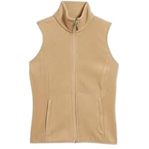Tan Sleeveless Fleece Zip-Up Vest SZ M